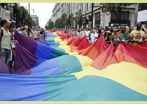 Rainbow Flag on Oxford Street at London Pride Parade 2009