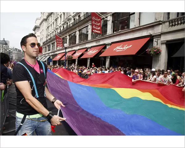 Rainbow Flag outside Hamleys at London Pride Parade 2009