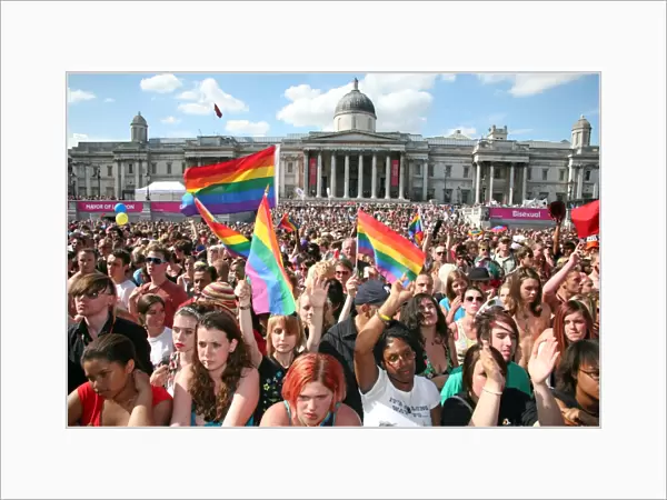 Crowd at Trafalgar Square at London Pride Parade 2009