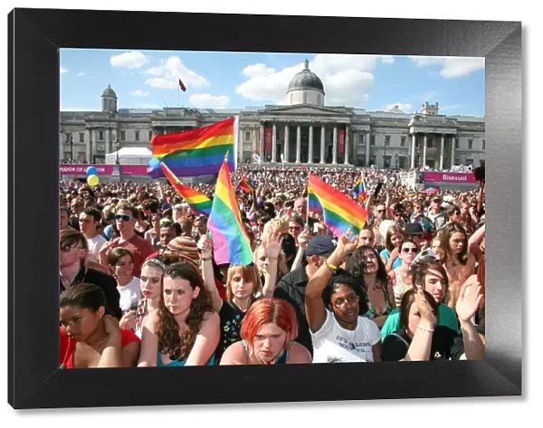 Crowd at Trafalgar Square at London Pride Parade 2009