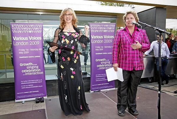 Lesley Garrett and Sandy Toksvig launching the Various Voices, Gay Singing Festival
