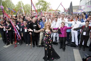 Lesley Garrett and Sandy Toksvig launching the Various Voices, Gay Singing Festival