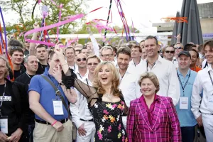 Lesley Garrett and Sandy Toksvig launching the Various Voices, Gay Singing Festival