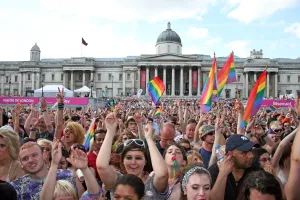 Trafalgar Square crowds at London Pride Parade 2009