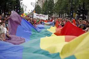 Rainbow Flag on Oxford Street at London Pride Parade 2009