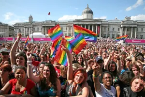 Rainbow flags at London Pride Parade 2009