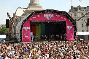 Pride London 2009 Collection: Trafalgar Square stage at London Pride Parade 2009